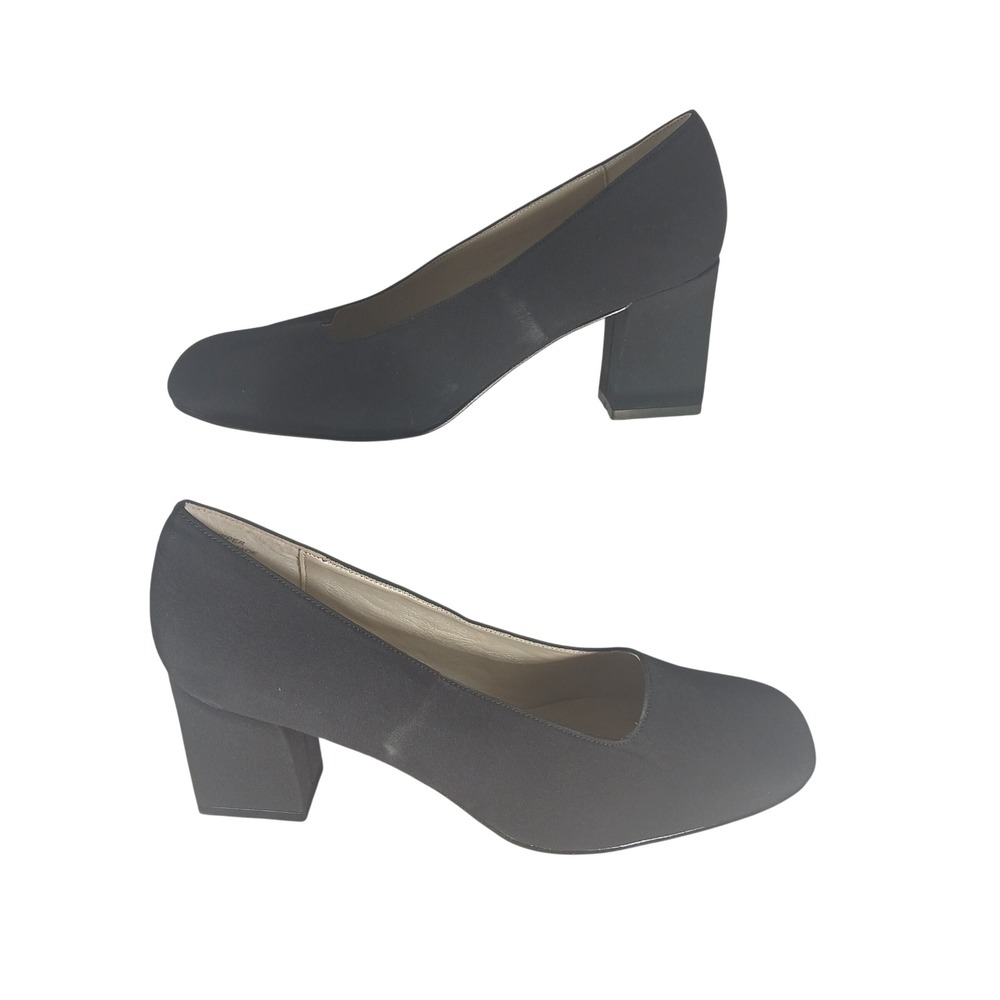 Unlisted Block Heel Pumps 10 Black Square Toe 90s Minimalist Professional 75001